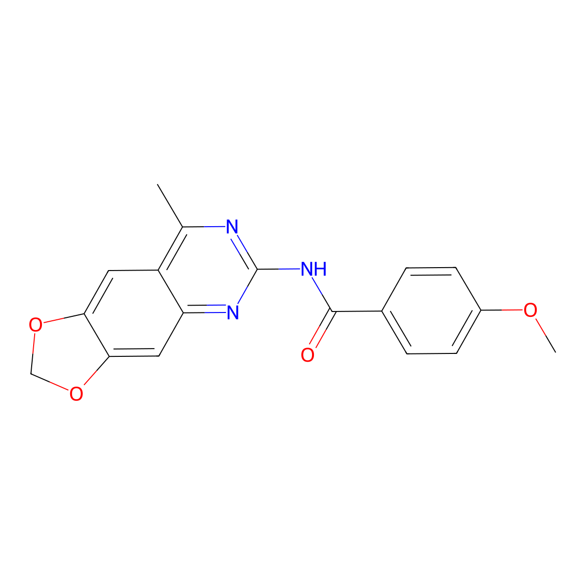 4-methoxy-N-(8-methyl-[1,3]dioxolo[4,5-g]quinazolin-6-yl)benzamide molecular structure, CAS 727680-29-7