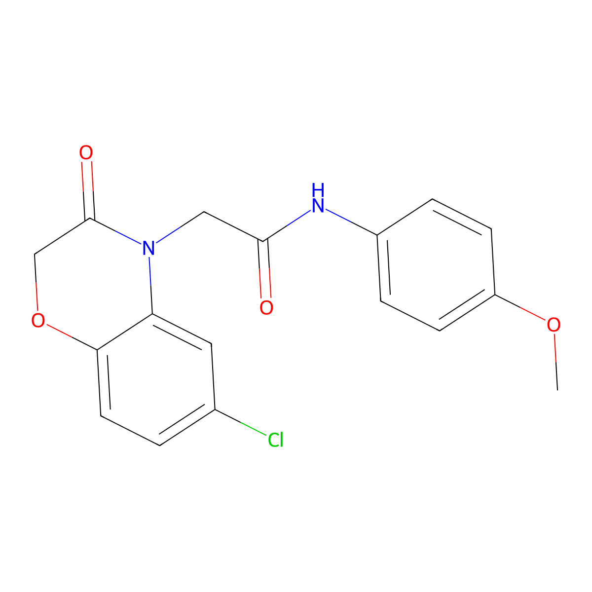 2-(6-chloro-3-oxo-1,4-benzoxazin-4-yl)-N-(4-methoxyphenyl)acetamide molecular structure, CAS 727680-47-9