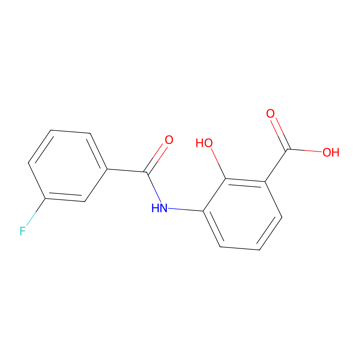 3-[(3-Fluorobenzoyl)amino]-2-hydroxybenzoic acid molecular structure, CAS 727680-51-5