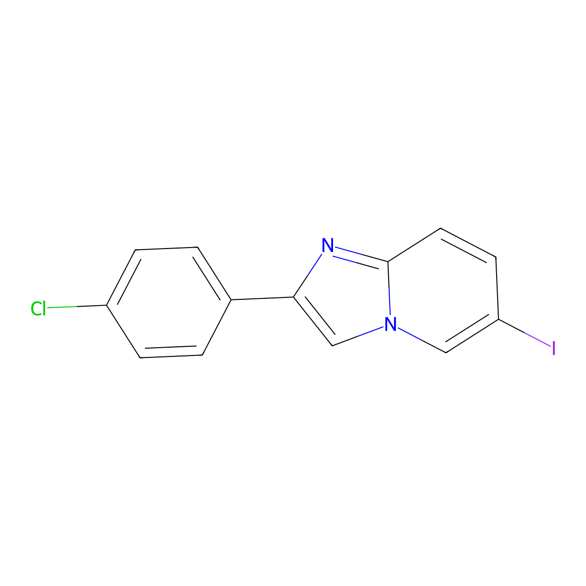 2-(4-Chlorophenyl)-6-iodoimidazo[1,2-a]pyridine molecular structure, CAS 727680-54-8