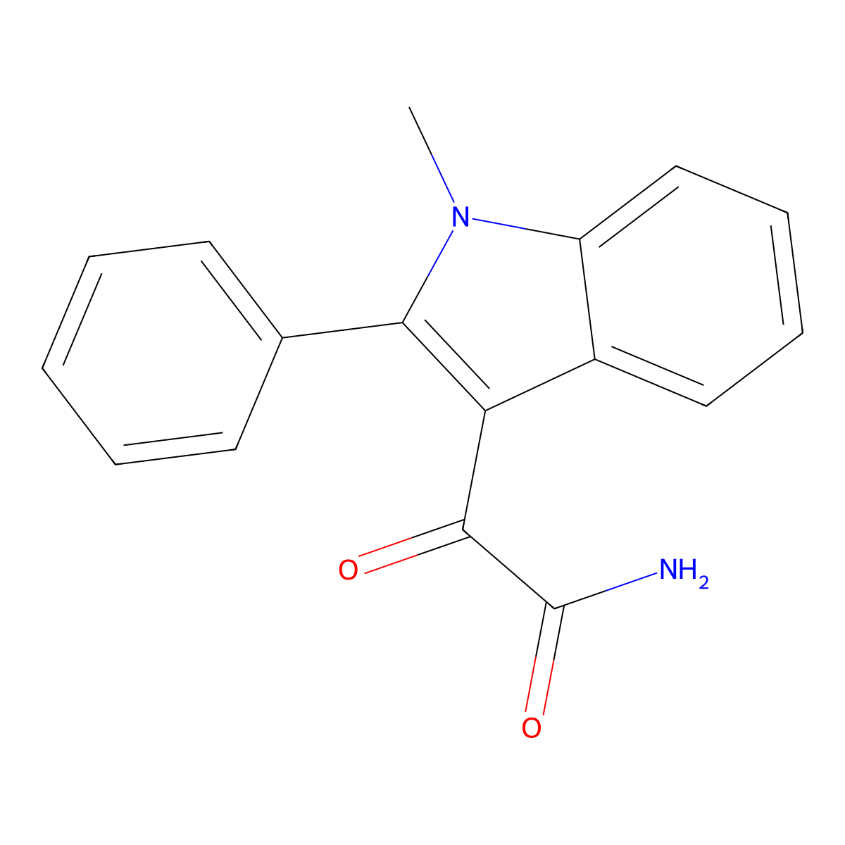 2-(1-Methyl-2-phenylindol-3-yl)-2-oxoacetamide molecular structure, CAS 727681-05-2