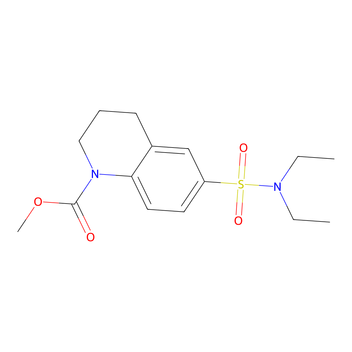 methyl 6-(diethylsulfamoyl)-3,4-dihydro-2H-quinoline-1-carboxylate molecular structure, CAS 727681-24-5