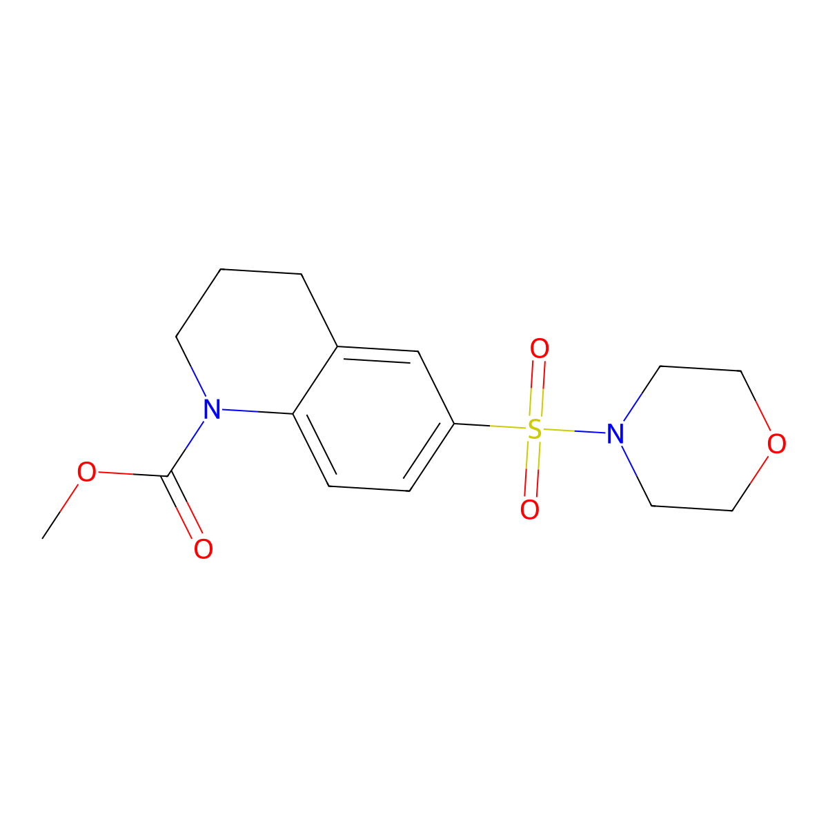 methyl 6-(morpholin-4-ylsulfonyl)-3,4-dihydroquinoline-1(2H)-carboxylate molecular structure, CAS 727681-28-9