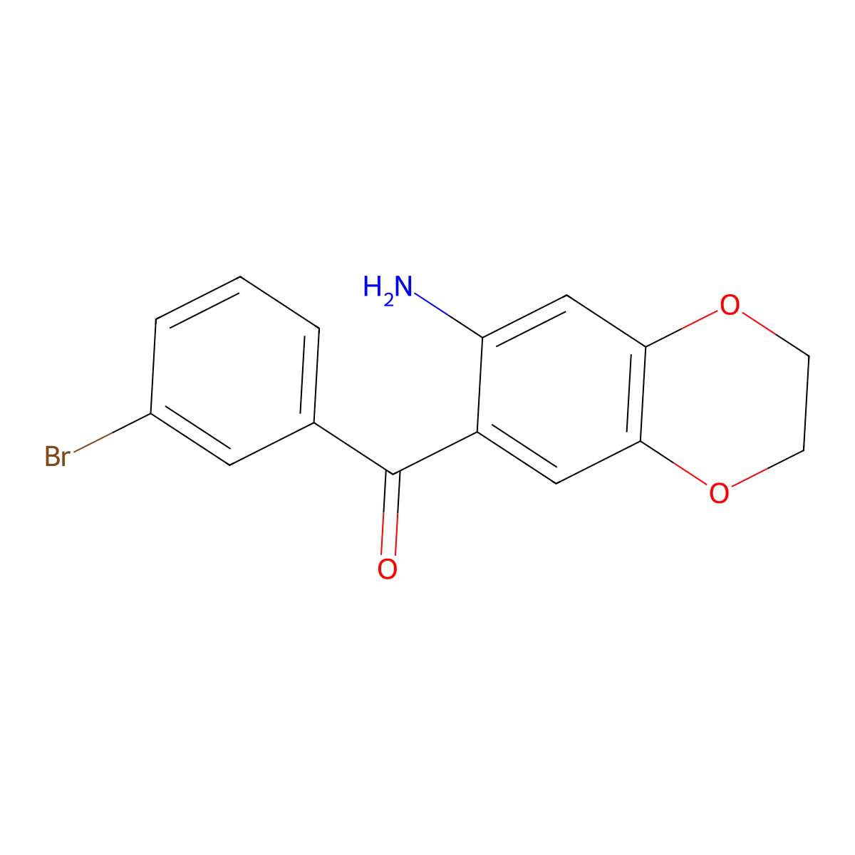 (7-Amino-2,3-dihydrobenzo[b][1,4]dioxin-6-yl)(3-bromophenyl)methanone molecular structure, CAS 727682-04-4
