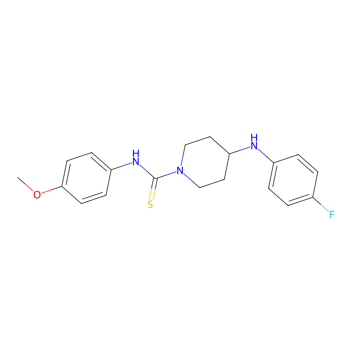 4-(4-fluoroanilino)-N-(4-methoxyphenyl)piperidine-1-carbothioamide molecular structure, CAS 727682-50-0
