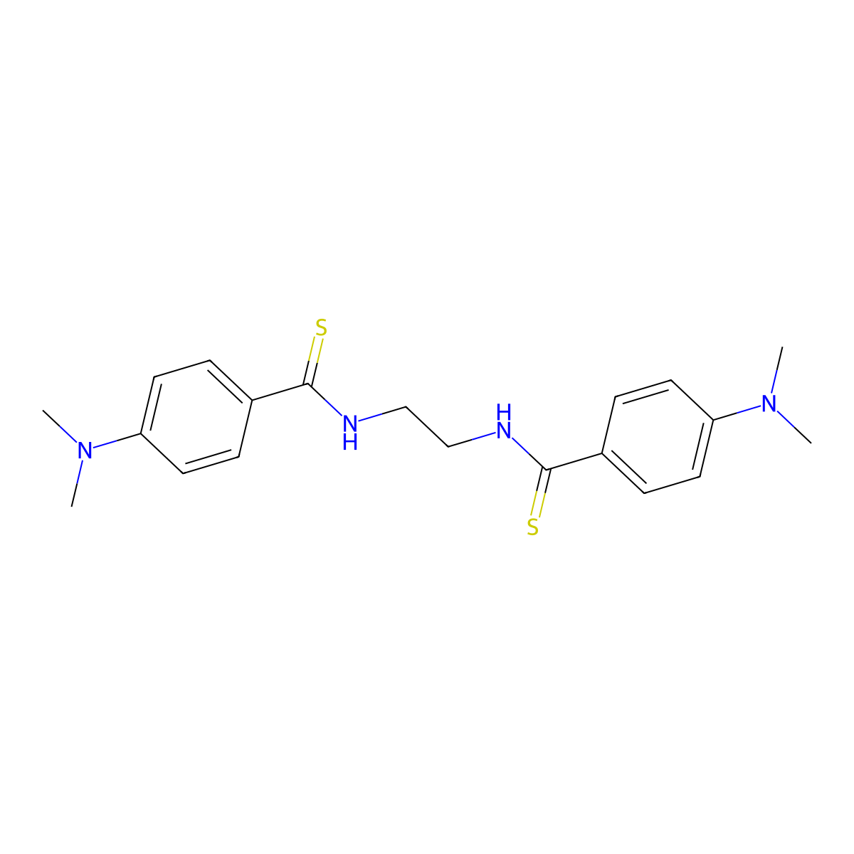 4-(dimethylamino)-N-[2-[[4-(dimethylamino)benzenecarbothioyl]amino]ethyl]benzenecarbothioamide molecular structure, CAS 727682-73-7