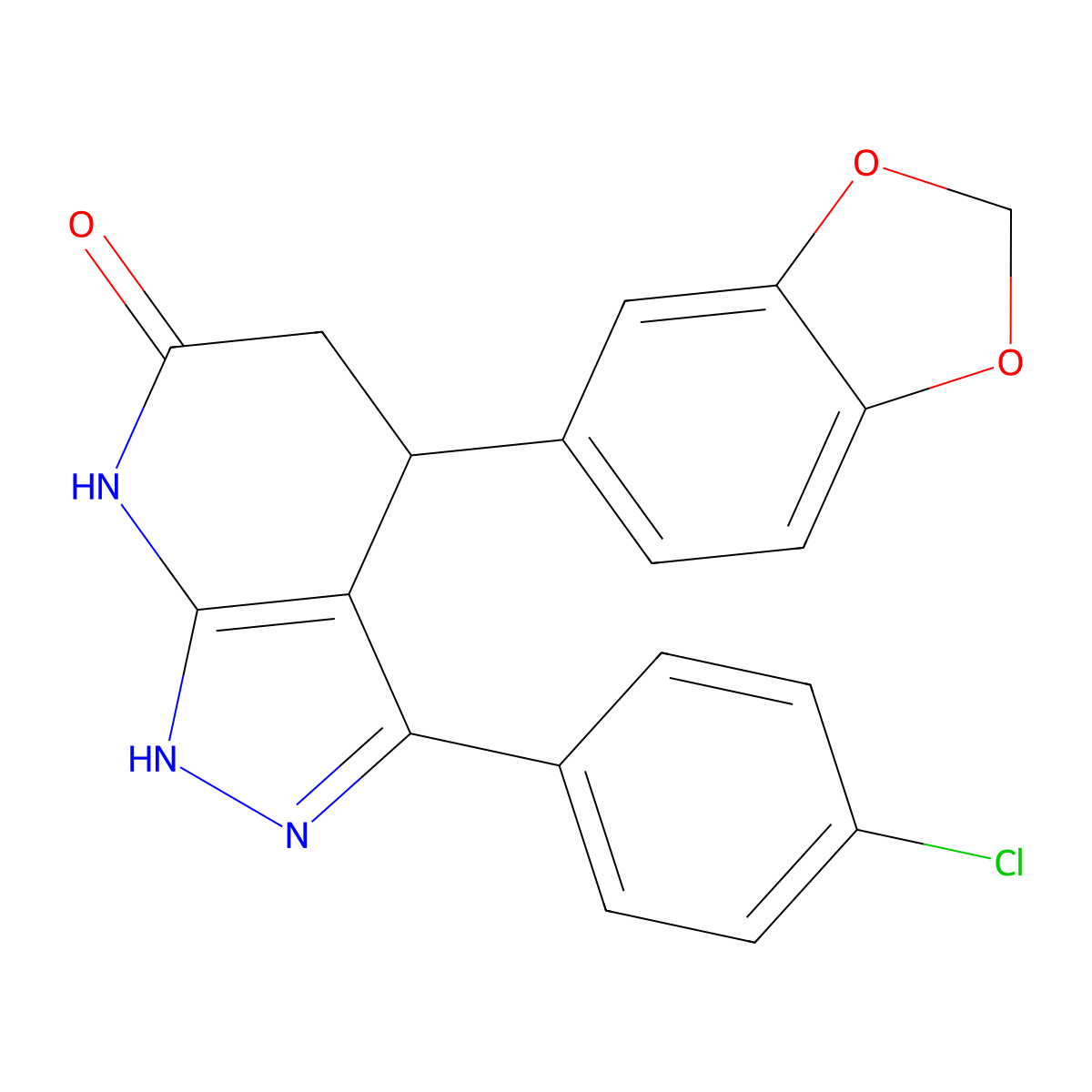 4-(1,3-Benzodioxol-5-yl)-3-(4-chlorophenyl)-1,2,4,5-tetrahydropyrazolo[3,4-b]pyridin-6-one molecular structure, CAS 727683-32-1
