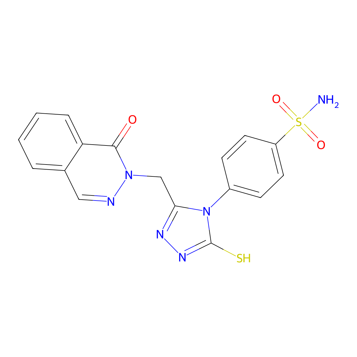 4-[3-[(1-oxophthalazin-2-yl)methyl]-5-sulfanylidene-1H-1,2,4-triazol-4-yl]benzenesulfonamide molecular structure, CAS 727684-83-5