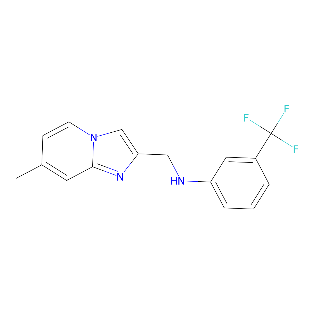 N-[(7-methylimidazo[1,2-a]pyridin-2-yl)methyl]-3-(trifluoromethyl)aniline molecular structure, CAS 727685-61-2