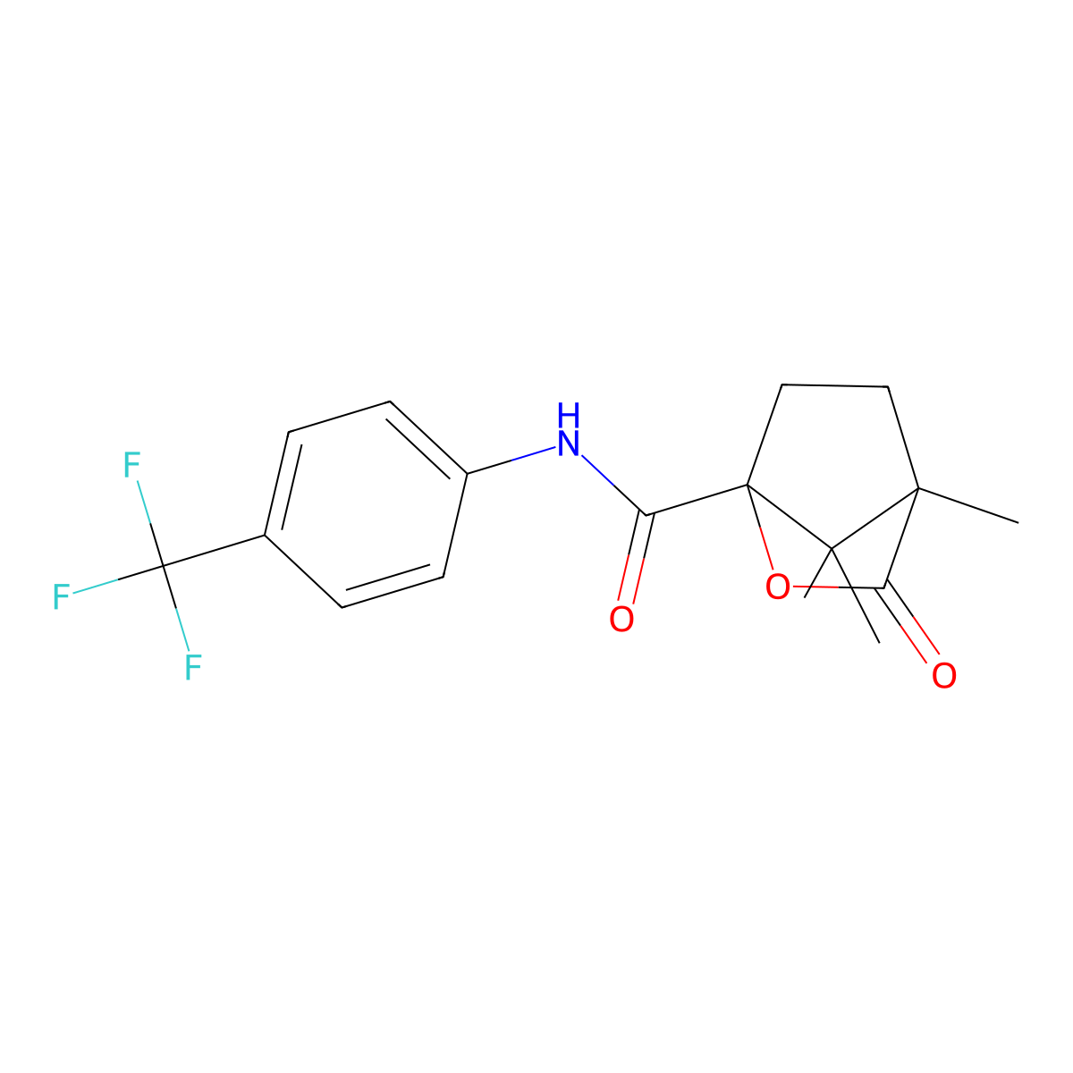 4,7,7-trimethyl-3-oxo-N-[4-(trifluoromethyl)phenyl]-2-oxabicyclo[2.2.1]heptane-1-carboxamide molecular structure, CAS 727685-98-5