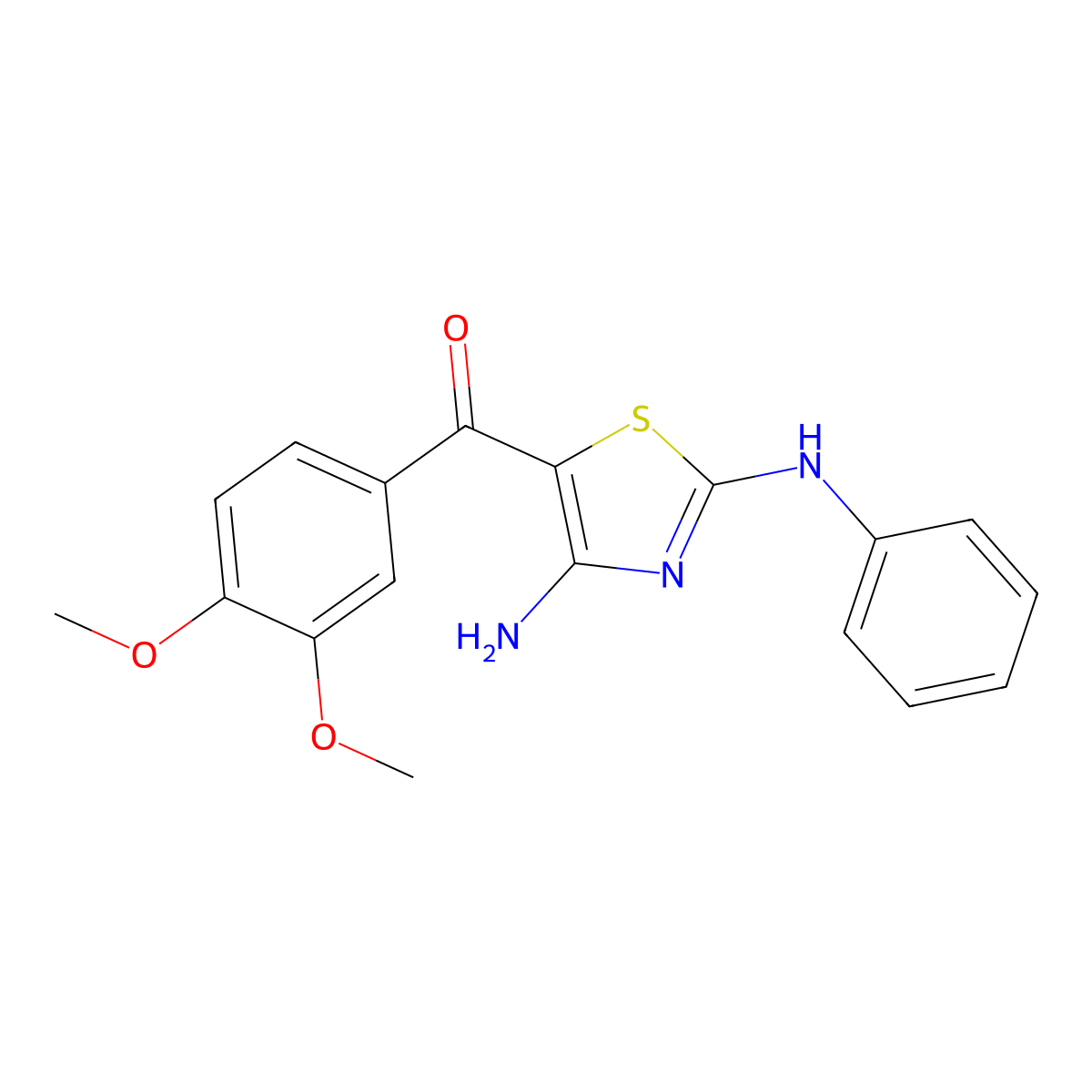 (4-Amino-2-anilino-1,3-thiazol-5-yl)(3,4-dimethoxyphenyl)methanone molecular structure, CAS 727686-77-3