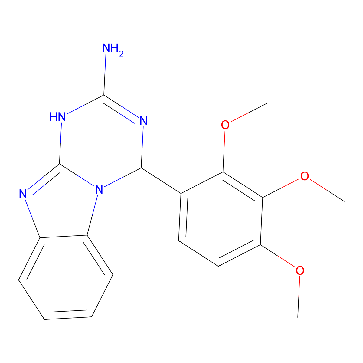 4-(2,3,4-Trimethoxyphenyl)-1,4-dihydro[1,3,5]triazino[1,2-a]benzimidazol-2-amine molecular structure, CAS 727686-81-9