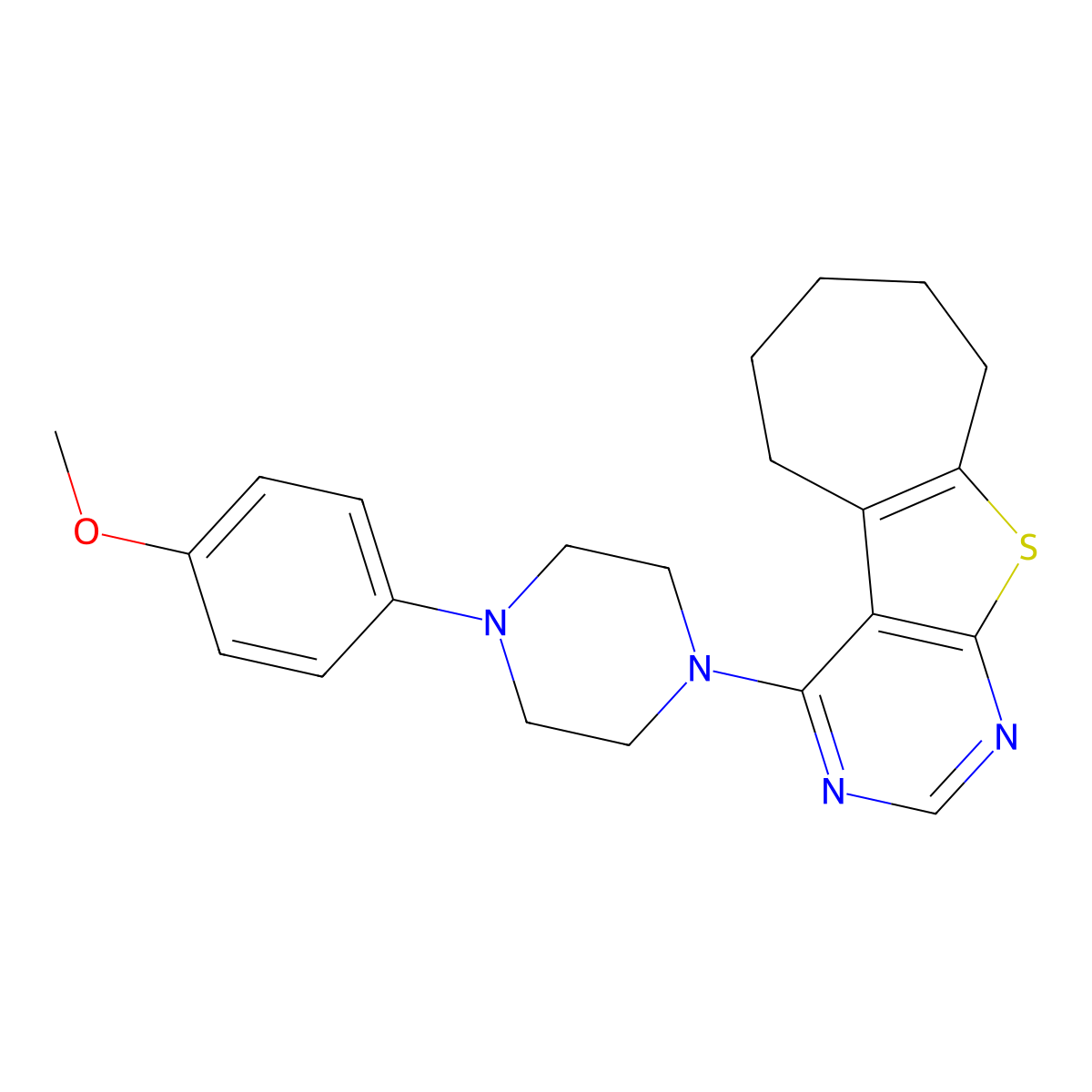 3-[4-(4-Methoxyphenyl)piperazin-1-yl]-8-thia-4,6-diazatricyclo[7.5.0.0^{2,7}]tetradeca-1(9),2(7),3,5-tetraene molecular structure, CAS 727689-04-5