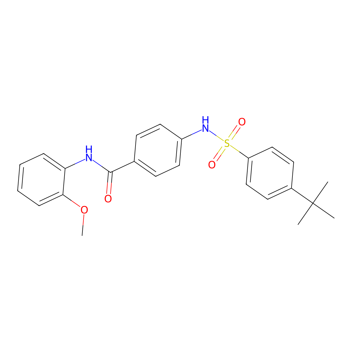 4-[(4-tert-butylphenyl)sulfonylamino]-N-(2-methoxyphenyl)benzamide molecular structure, CAS 727689-11-4