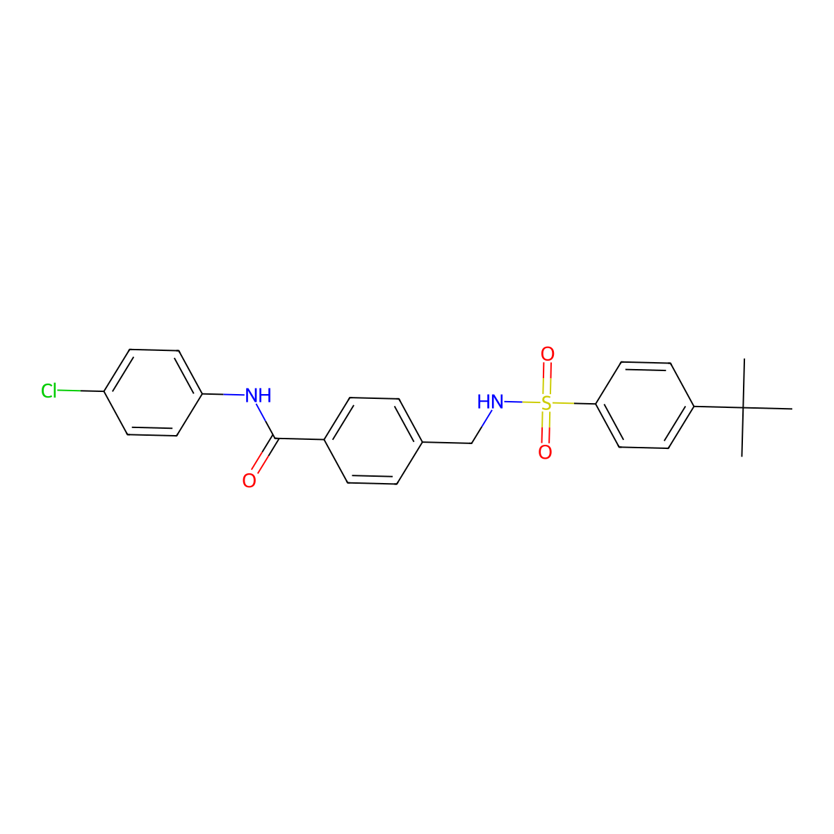 4-[[(4-tert-butylphenyl)sulfonylamino]methyl]-N-(4-chlorophenyl)benzamide molecular structure, CAS 727689-21-6