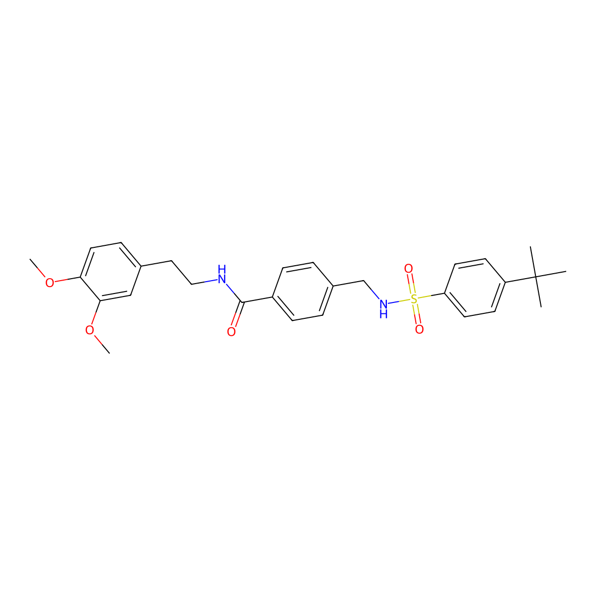 4-({[(4-tert-butylphenyl)sulfonyl]amino}methyl)-N-[2-(3,4-dimethoxyphenyl)ethyl]benzamide molecular structure, CAS 727689-27-2