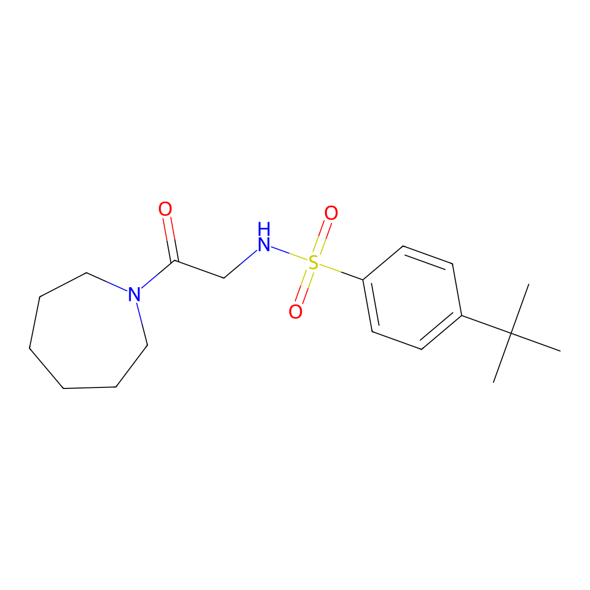N-[2-(azepan-1-yl)-2-oxoethyl]-4-tert-butylbenzenesulfonamide molecular structure, CAS 727689-28-3