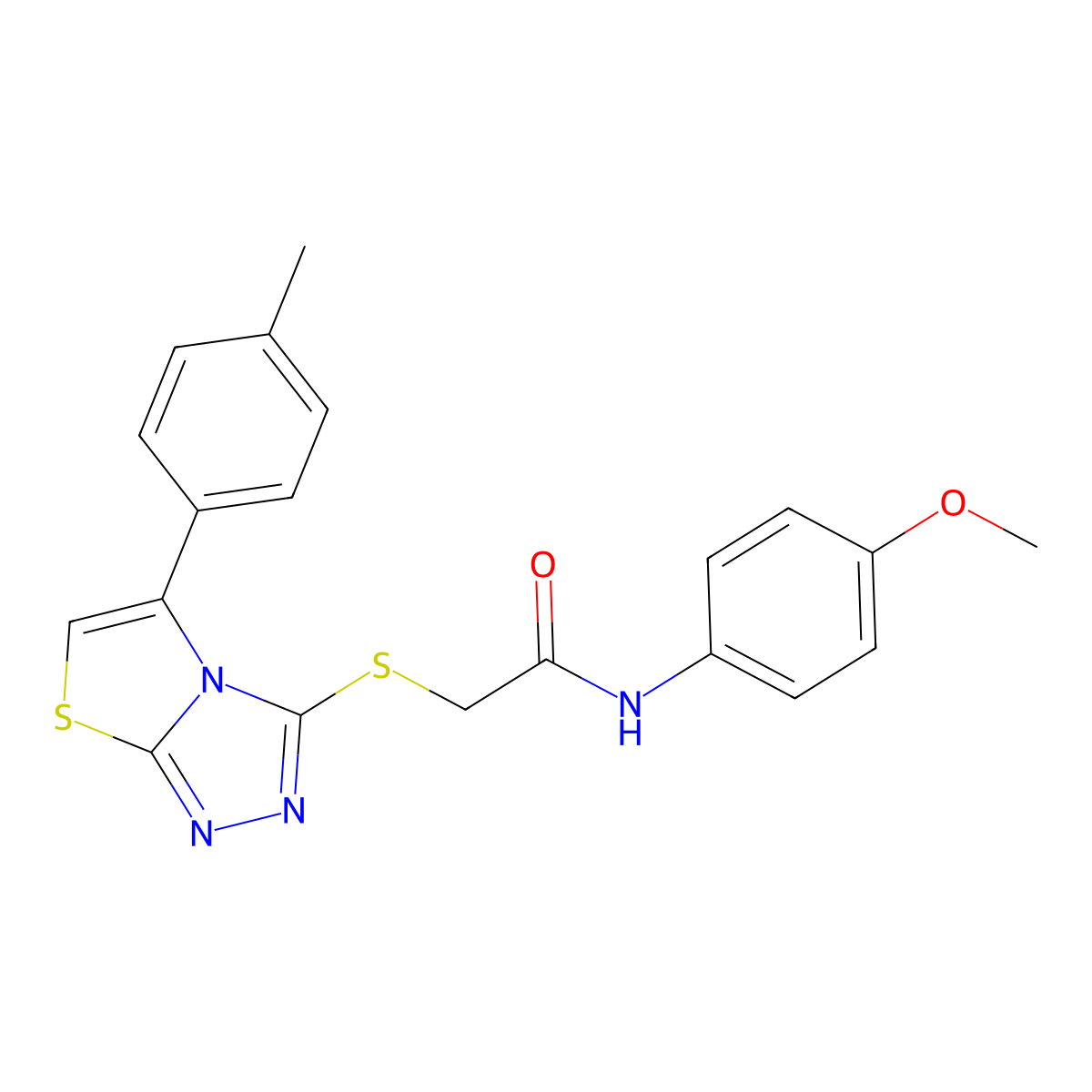 N-(4-methoxyphenyl)-2-((5-(p-tolyl)thiazolo[2,3-c][1,2,4]triazol-3-yl)thio)acetamide molecular structure, CAS 727689-41-0