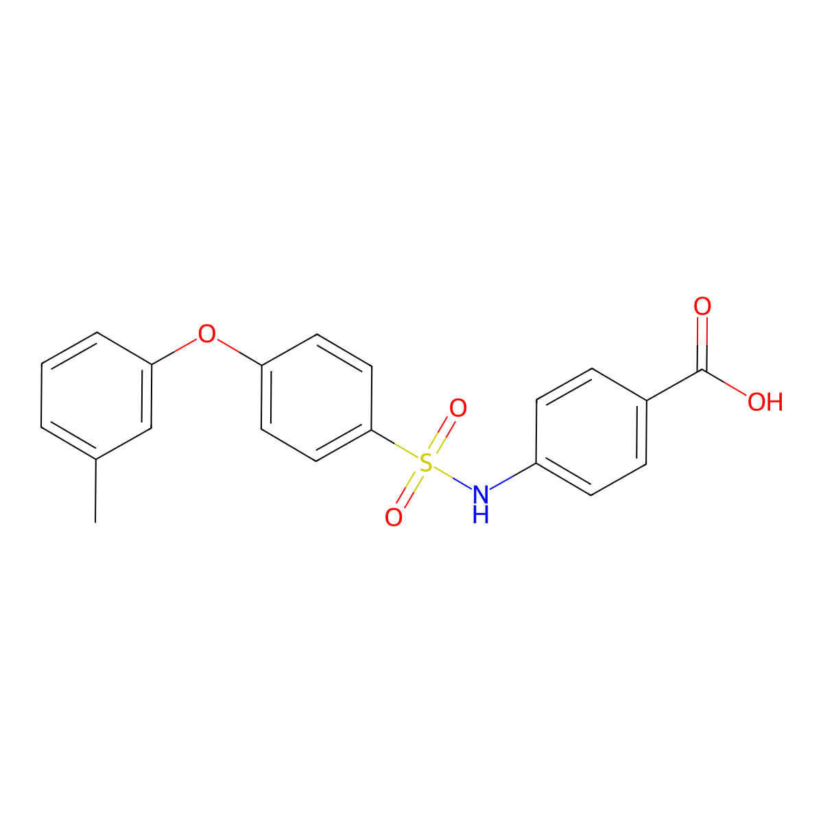 4-((4-(m-Tolyloxy)phenyl)sulfonamido)benzoic acid molecular structure, CAS 727689-53-4