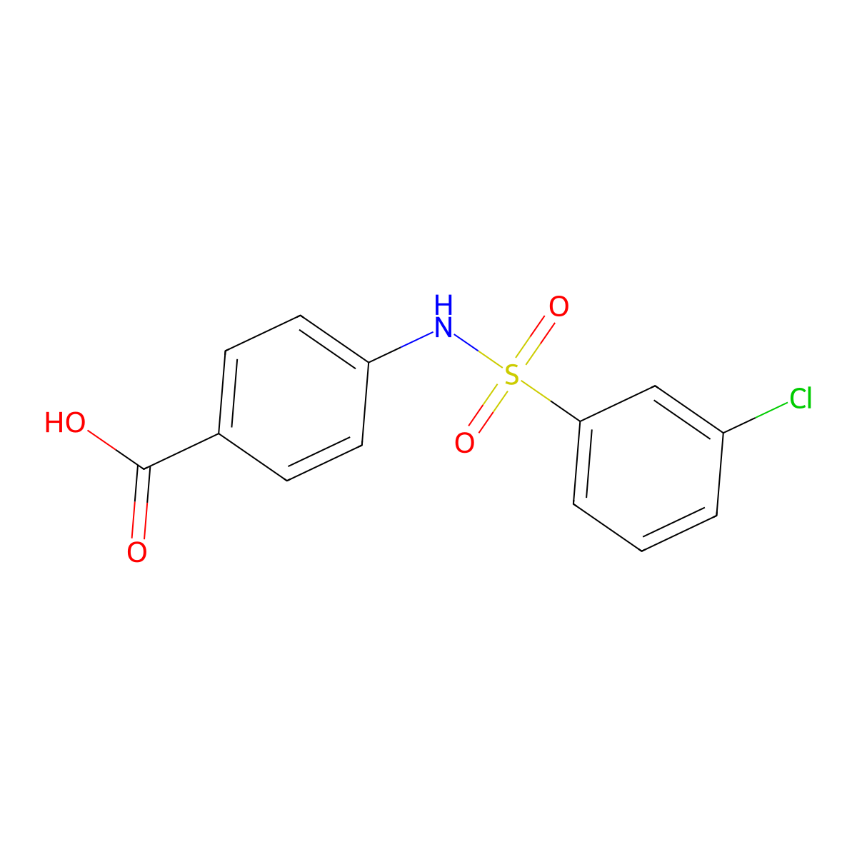 4-(((3-Chlorophenyl)sulfonyl)amino)benzoic acid molecular structure, CAS 727689-55-6