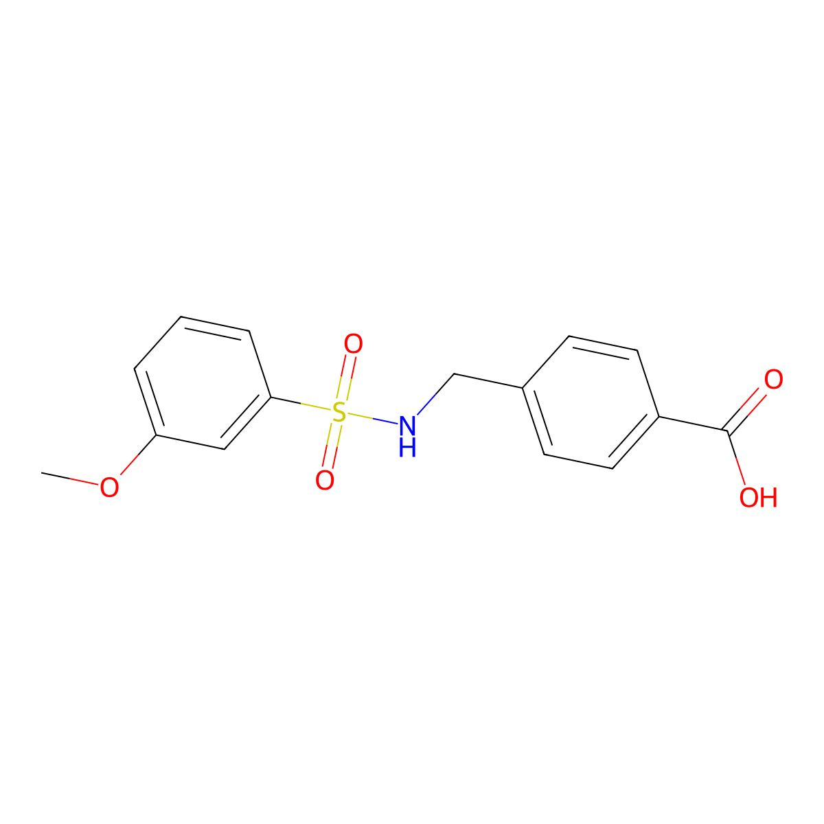 4-(((3-Methoxyphenyl)sulfonamido)methyl)benzoic acid molecular structure, CAS 727689-56-7