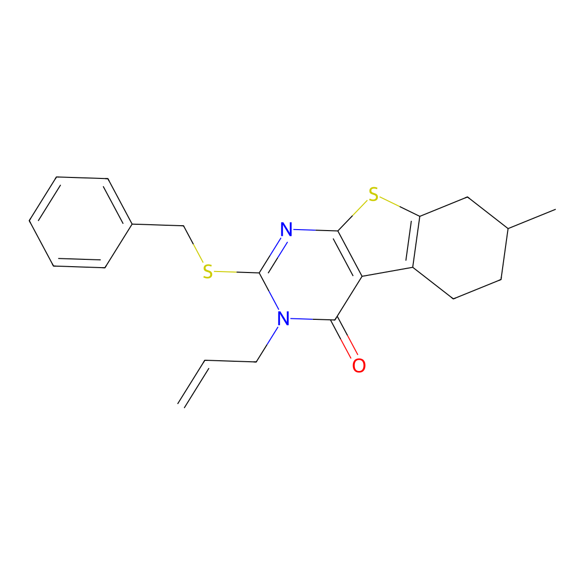 5-(Benzylsulfanyl)-11-methyl-4-(prop-2-en-1-yl)-8-thia-4,6-diazatricyclo[7.4.0.0^{2,7}]trideca-1(9),2(7),5-trien-3-one molecular structure, CAS 727689-87-4