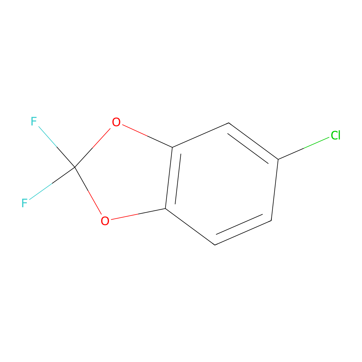 5-Chloro-2,2-difluoro-1,3-benzodioxole molecular structure, CAS 72769-08-5