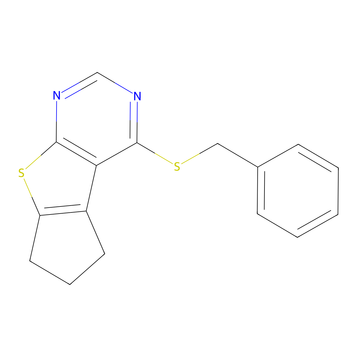 12-(Benzylsulfanyl)-7-thia-9,11-diazatricyclo[6.4.0.0(2),]dodeca-1(8),2(6),9,11-tetraene molecular structure, CAS 727690-02-0