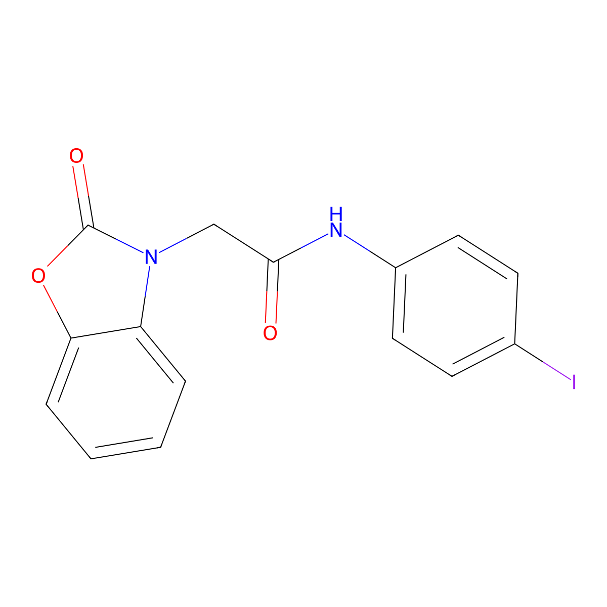 N-(4-iodophenyl)-2-(2-oxo-1,3-benzoxazol-3-yl)acetamide molecular structure, CAS 727694-04-4