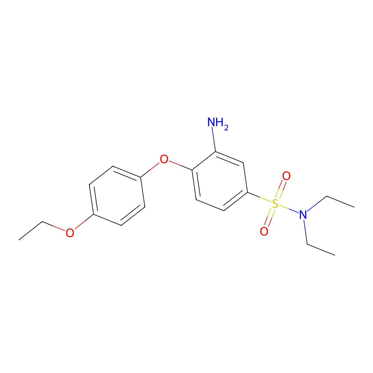 3-amino-4-(4-ethoxyphenoxy)-N,N-diethylbenzene-1-sulfonamide molecular structure, CAS 727694-63-5