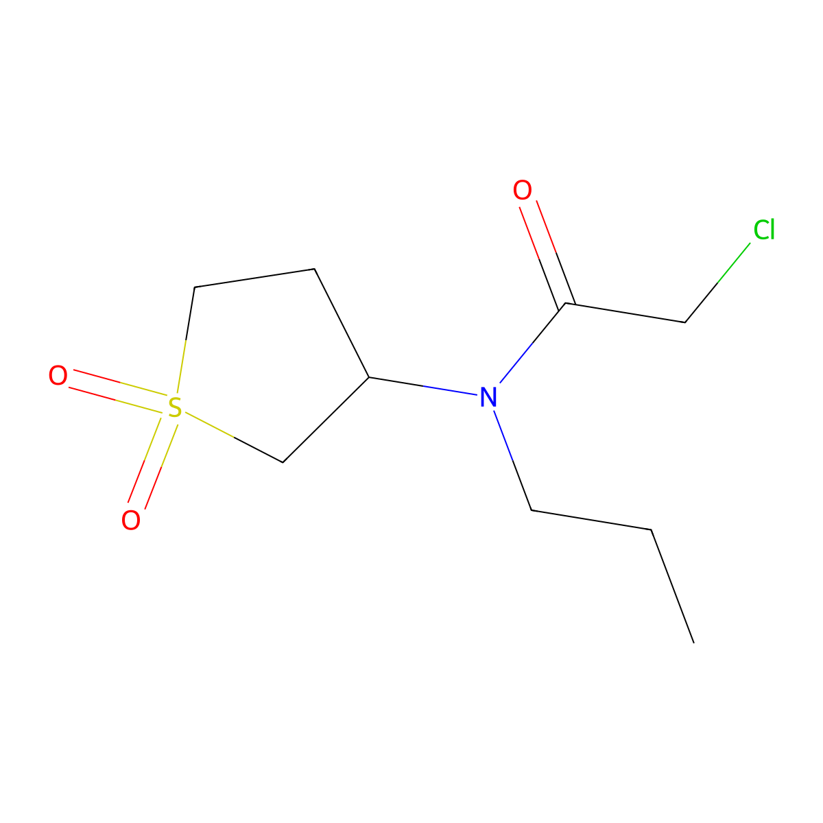 2-Chloro-N-(1,1-dioxo-1lambda6-thiolan-3-yl)-N-propylacetamide molecular structure, CAS 727694-68-0