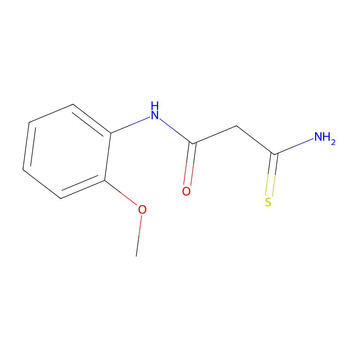 2-carbamothioyl-N-(2-methoxyphenyl)acetamide molecular structure, CAS 727694-70-4
