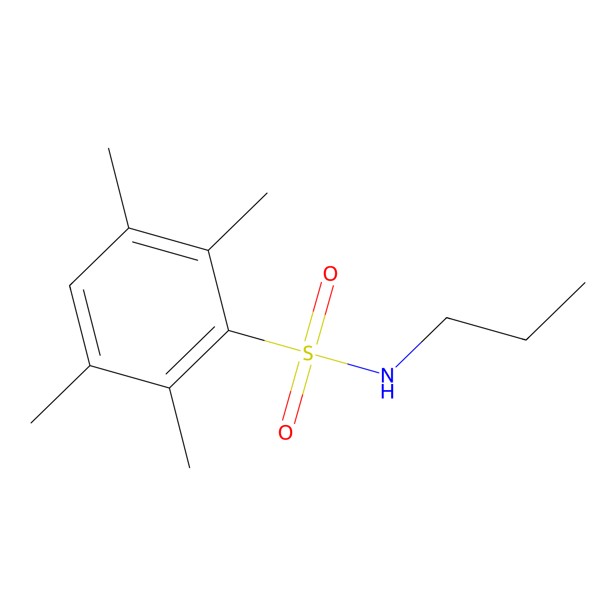 2,3,5,6-tetramethyl-N-propylbenzenesulfonamide molecular structure, CAS 727696-14-2