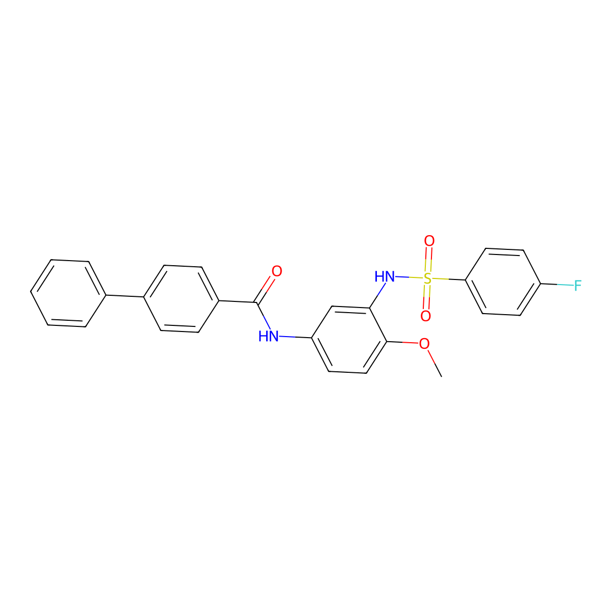 N-(3-(4-fluorophenylsulfonamido)-4-methoxyphenyl)-[1,1'-biphenyl]-4-carboxamide molecular structure, CAS 727699-84-5
