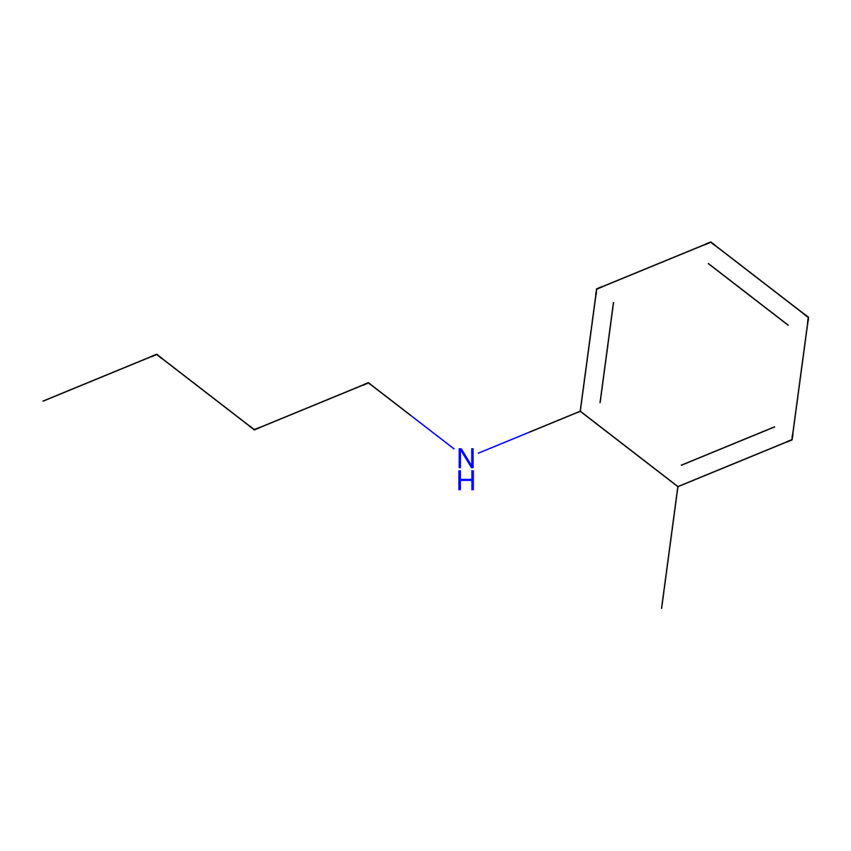 N-butyl-2-methylaniline molecular structure, CAS 7277-86-3