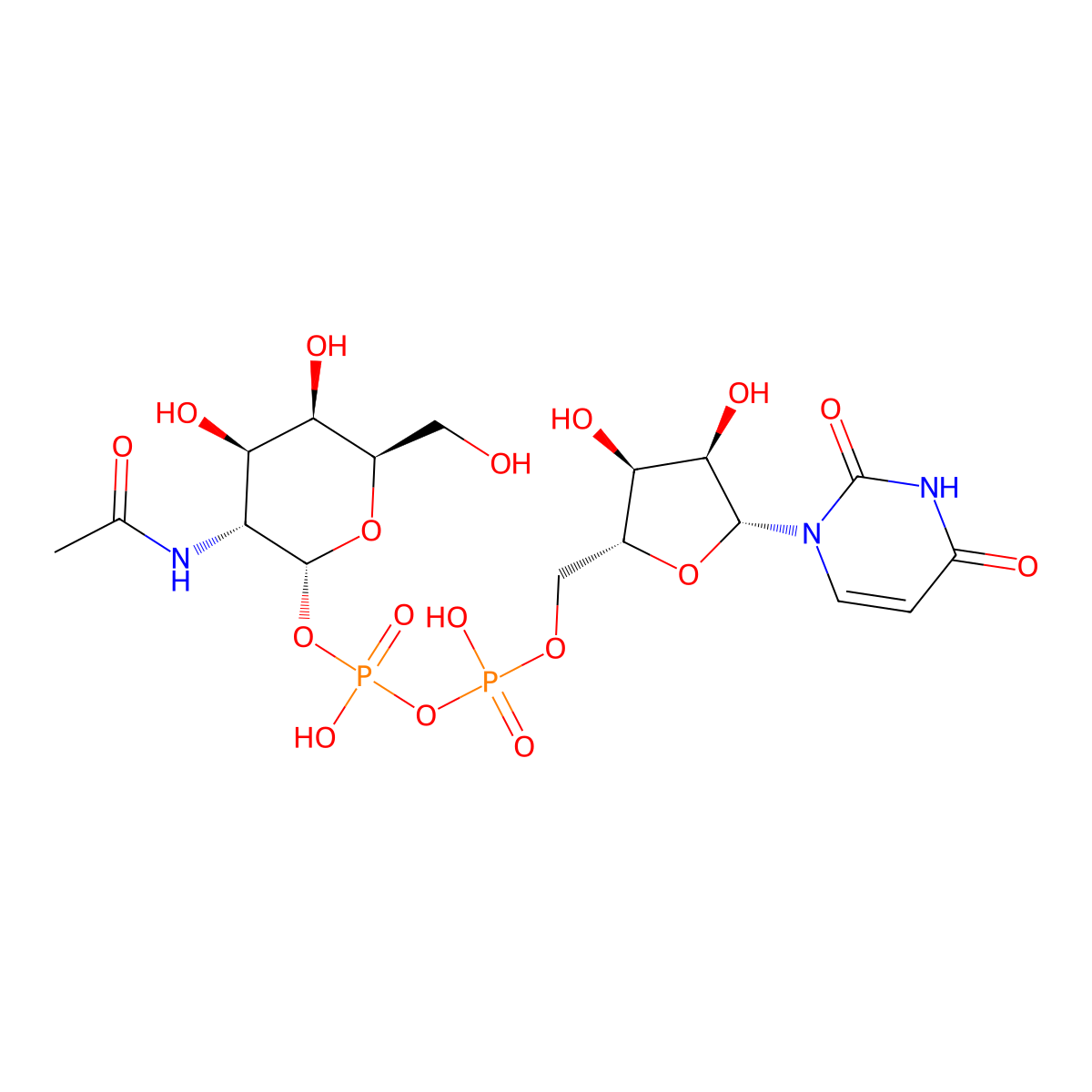 UDP-N-acetylgalactosamine molecular structure, CAS 7277-98-7
