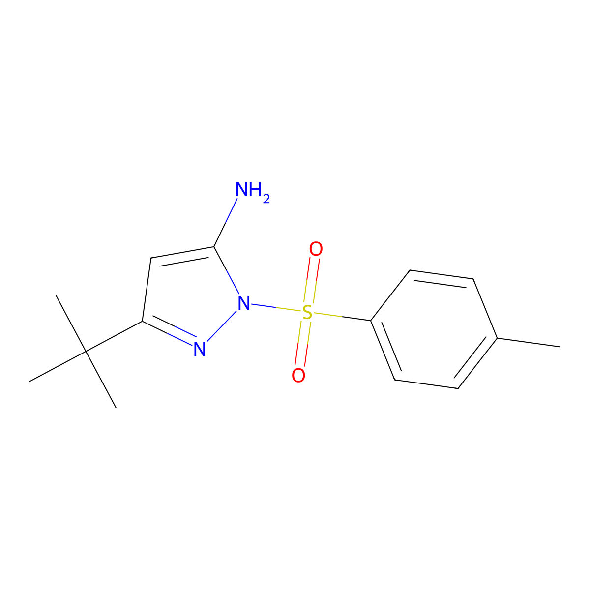 3-tert-Butyl-1-(4-methylbenzene-1-sulfonyl)-1H-pyrazol-5-amine molecular structure, CAS 72770-73-1