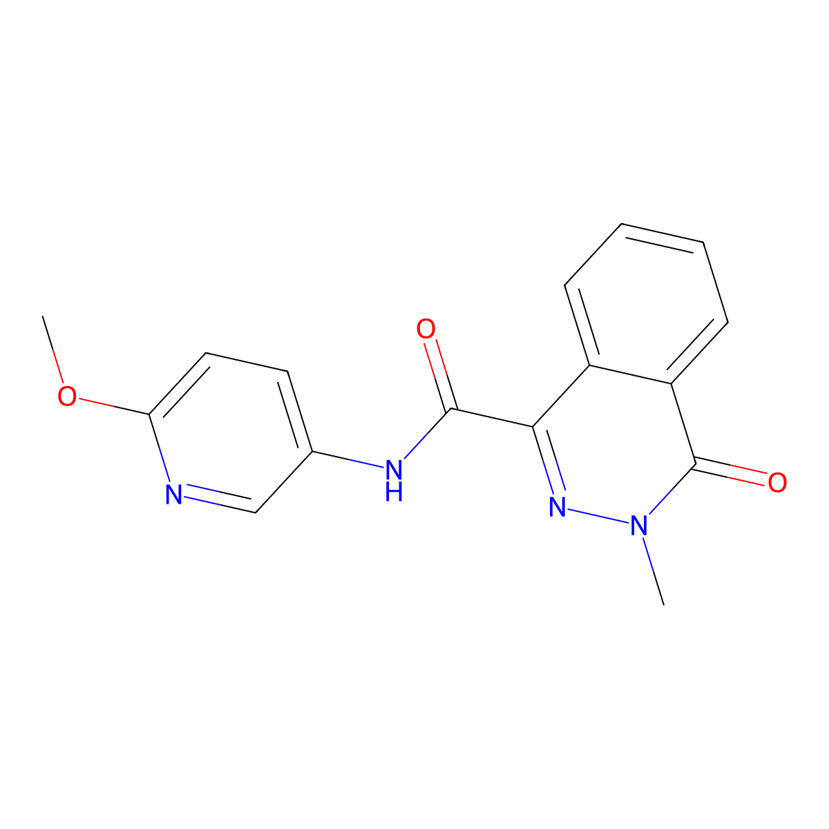 N-(6-methoxypyridin-3-yl)-3-methyl-4-oxo-3,4-dihydrophthalazine-1-carboxamide molecular structure, CAS 727701-08-8