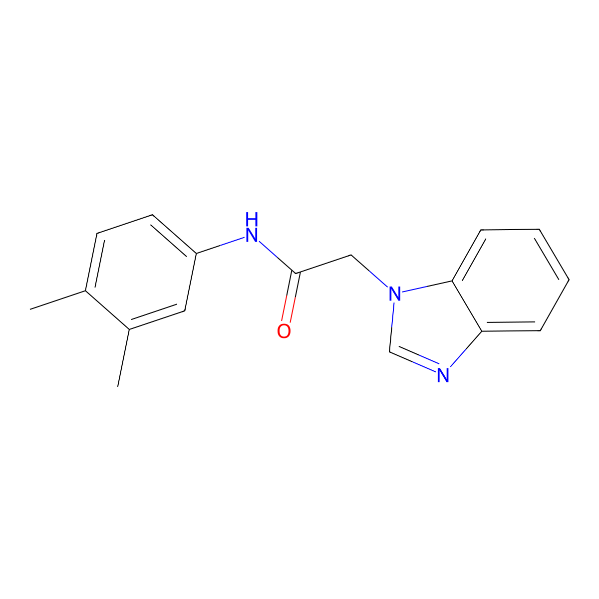 2-(1H-benzo[d]imidazol-1-yl)-N-(3,4-dimethylphenyl)acetamide molecular structure, CAS 727703-44-8