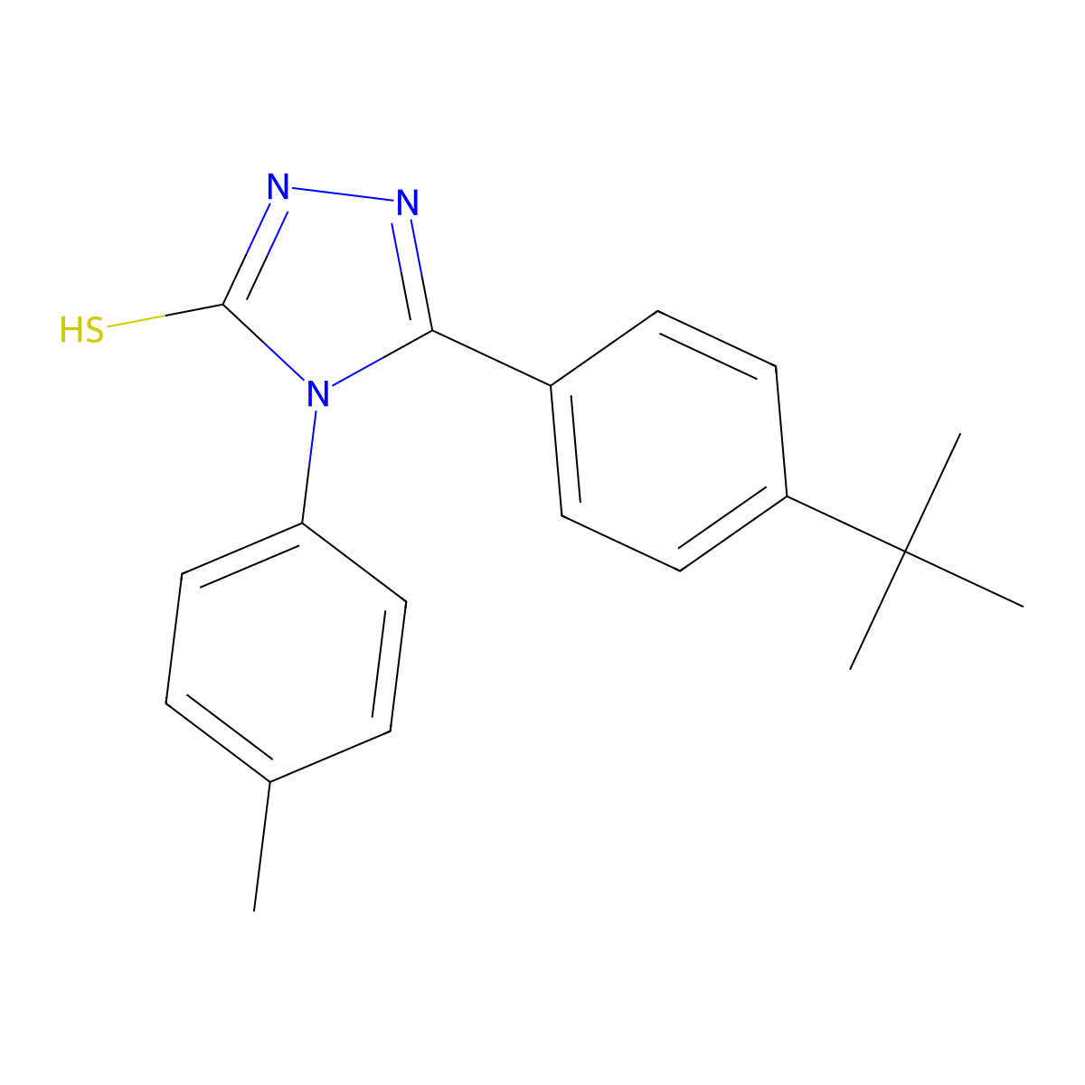 5-(4-tert-butylphenyl)-4-(4-methylphenyl)-4H-1,2,4-triazole-3-thiol molecular structure, CAS 727704-60-1