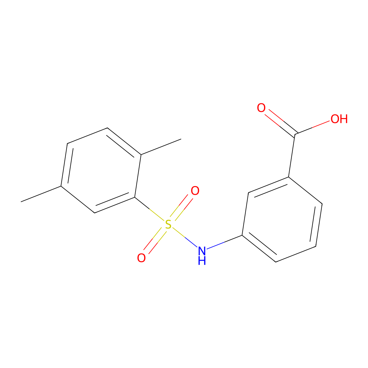3-(2,5-Dimethylbenzenesulfonamido)benzoic acid molecular structure, CAS 727704-68-9