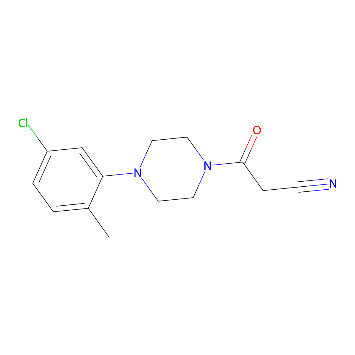 3-[4-(5-Chloro-2-methylphenyl)piperazin-1-yl]-3-oxopropanenitrile molecular structure, CAS 727704-77-0