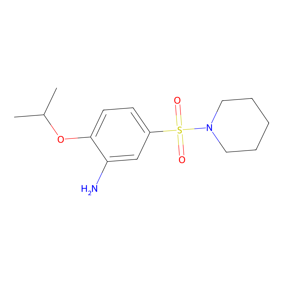 5-(Piperidine-1-sulfonyl)-2-(propan-2-yloxy)aniline molecular structure, CAS 727704-78-1