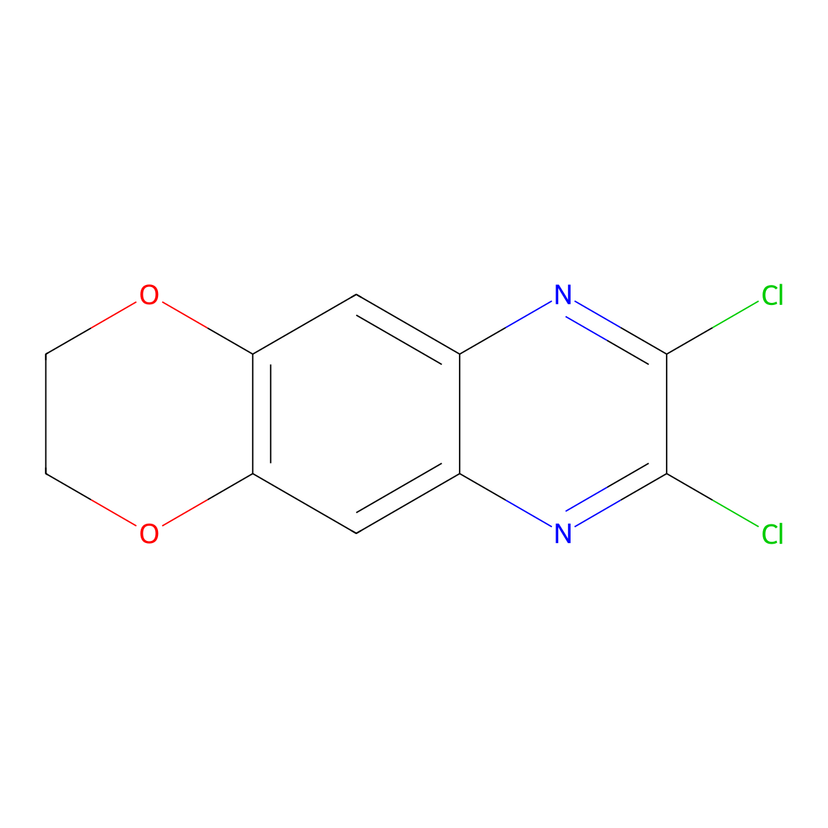 7,8-dichloro-2H,3H-[1,4]dioxino[2,3-g]quinoxaline molecular structure, CAS 727704-79-2