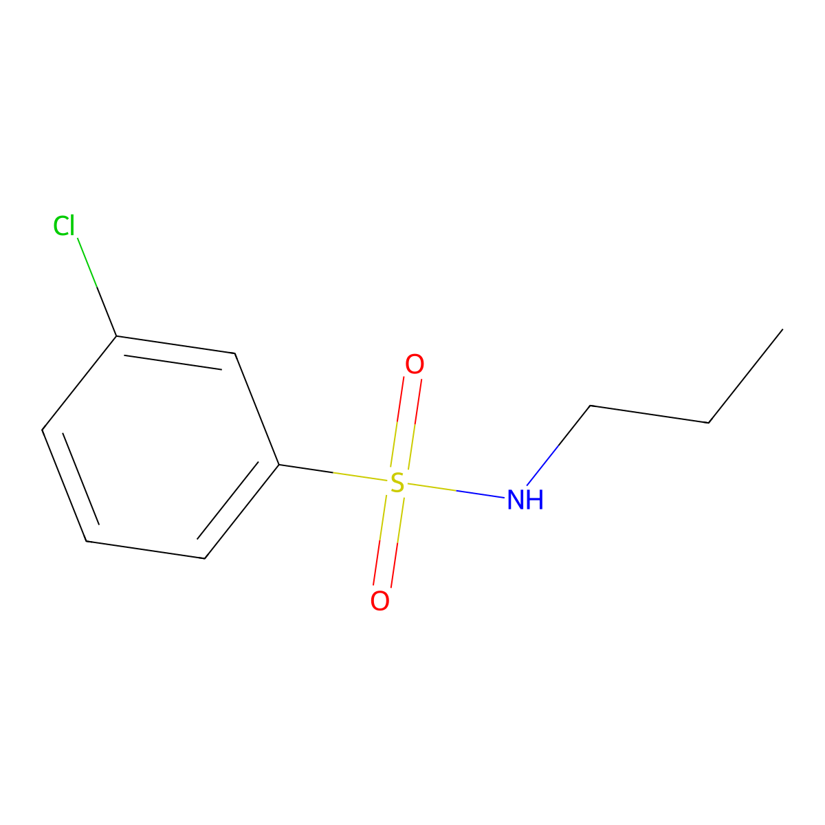 3-chloro-N-propylbenzene-1-sulfonamide molecular structure, CAS 727705-97-7