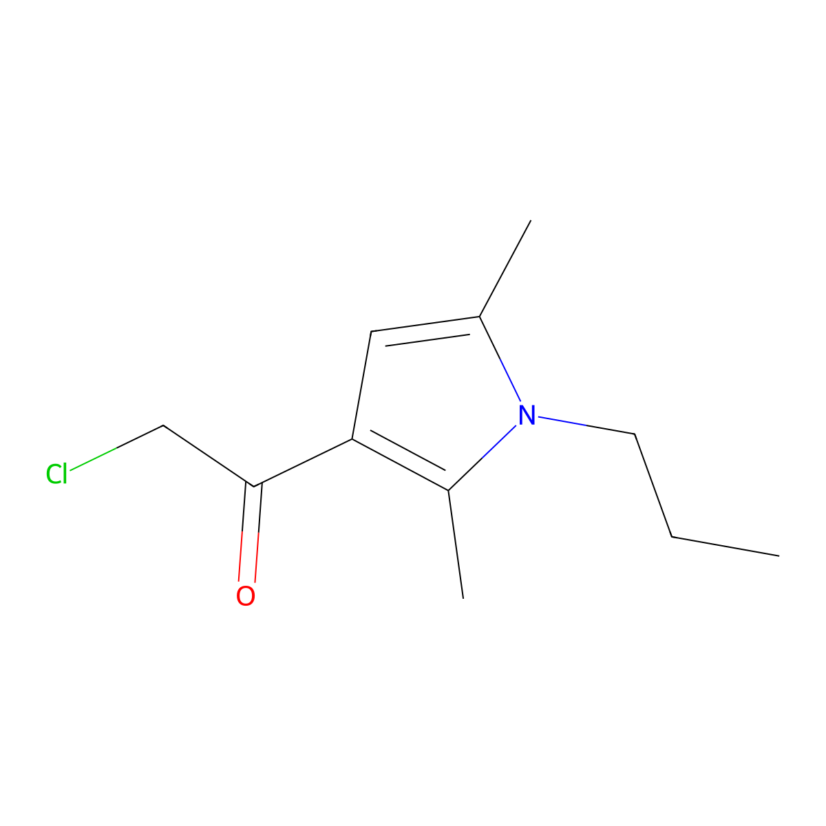 2-chloro-1-(2,5-dimethyl-1-propyl-1H-pyrrol-3-yl)ethan-1-one molecular structure, CAS 727705-98-8