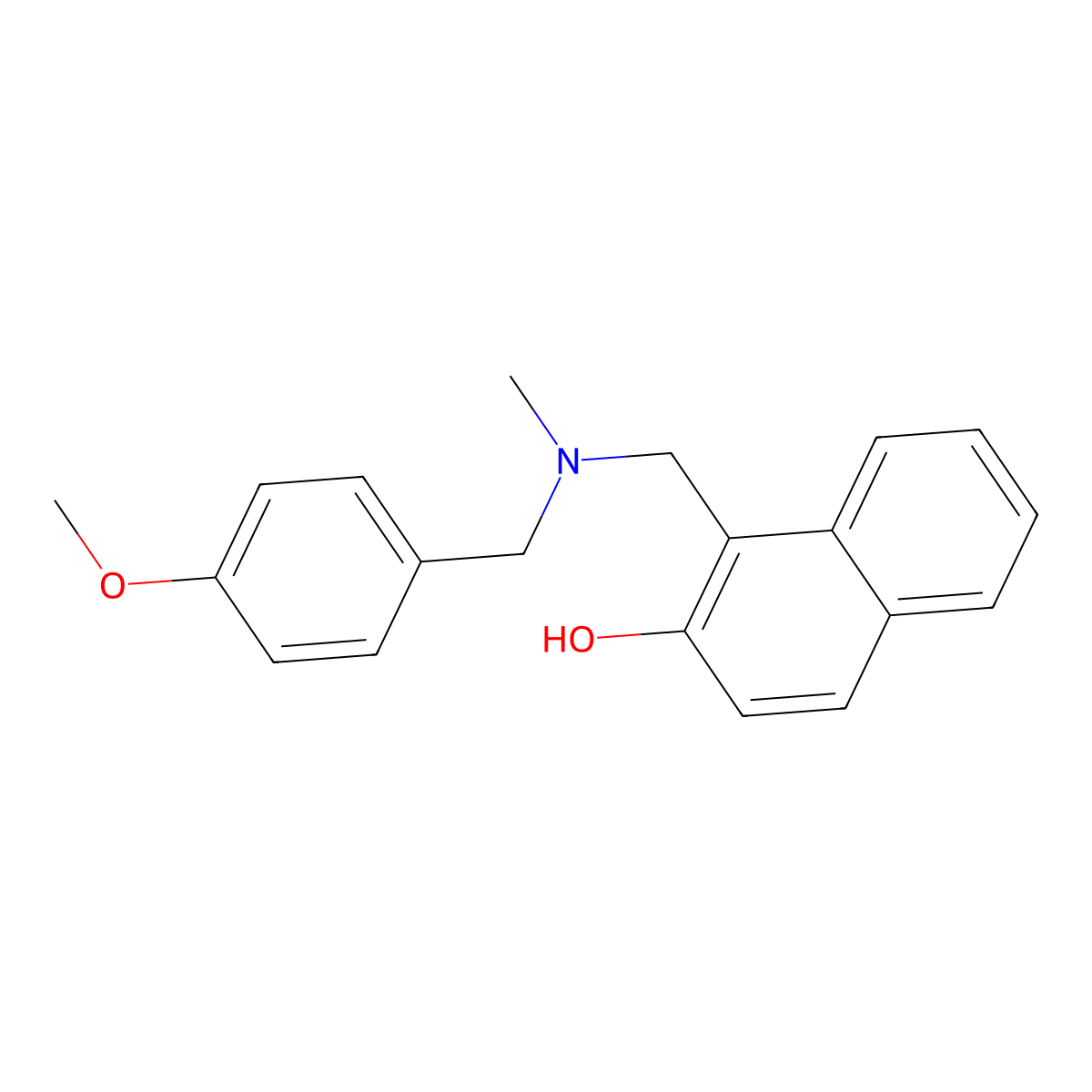 1-[[(4-Methoxyphenyl)methyl-methylamino]methyl]naphthalen-2-ol molecular structure, CAS 727707-63-3