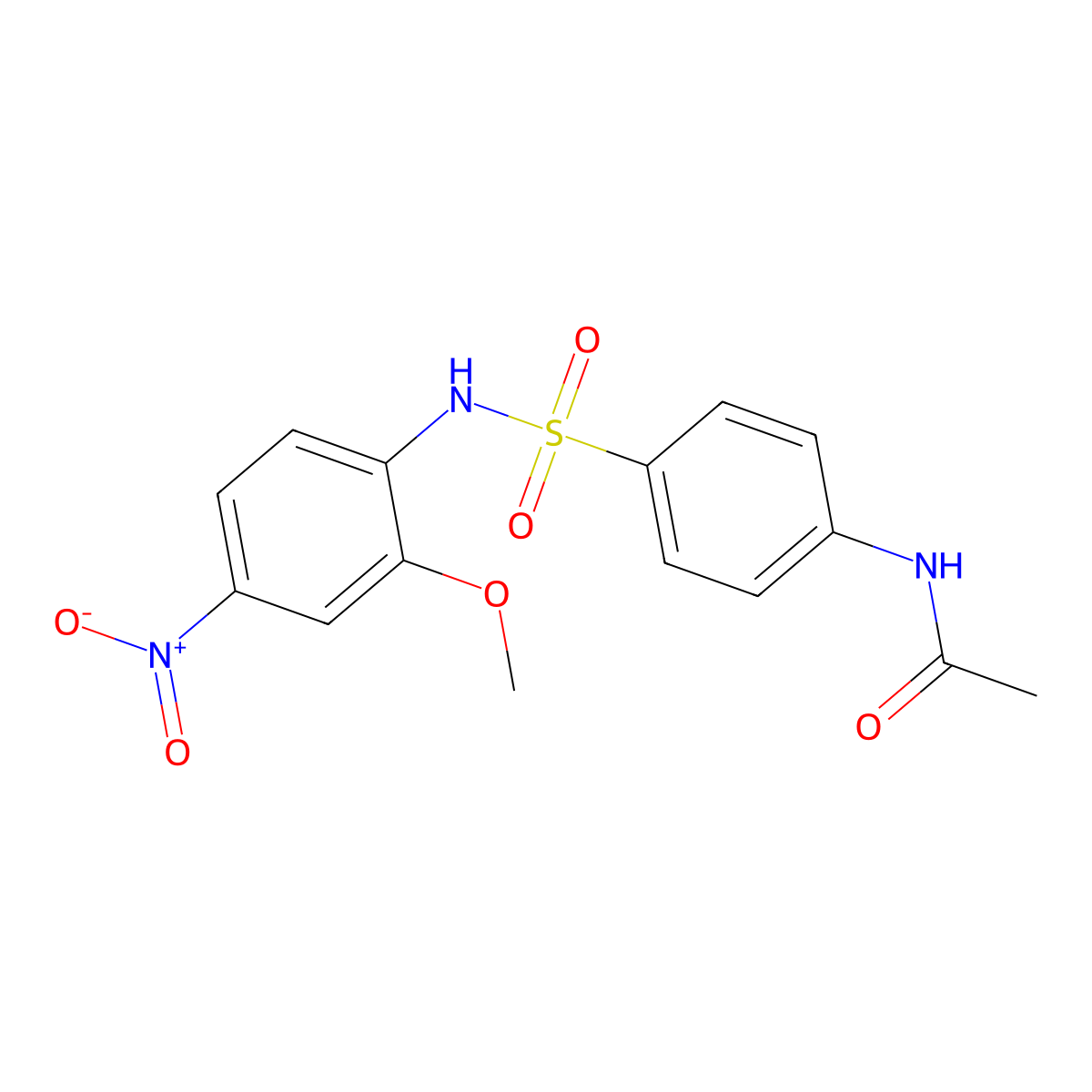 N-{4-[(2-methoxy-4-nitrophenyl)sulfamoyl]phenyl}acetamide molecular structure, CAS 72771-32-5