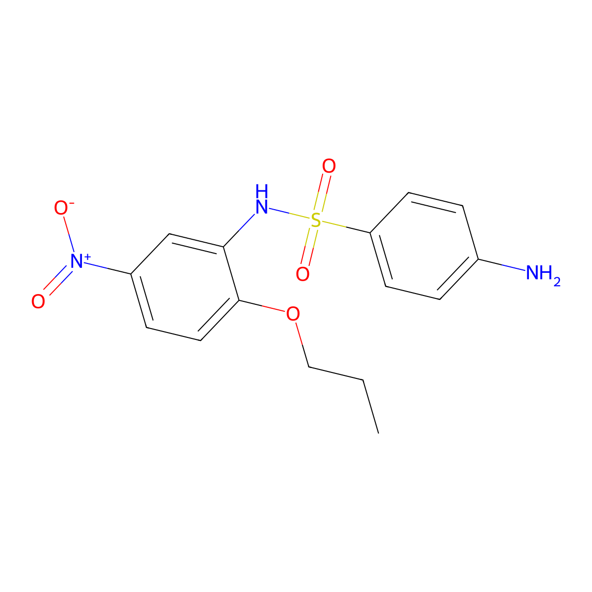 4-amino-N-{5-nitro-2-propoxyphenyl}benzenesulfonamide molecular structure, CAS 72771-38-1