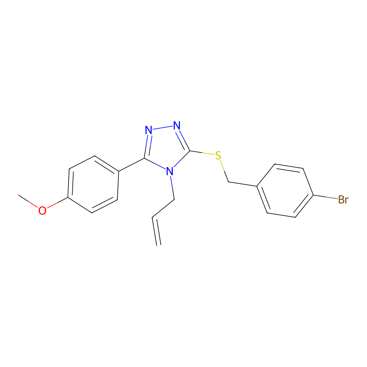 4-{4-allyl-5-[(4-bromobenzyl)sulfanyl]-4H-1,2,4-triazol-3-yl}phenyl methyl ether molecular structure, CAS 727711-73-1